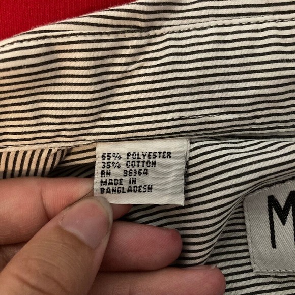 Mili Designs Shirt Womens M Black White Striped Cotton Kitty Cat‎ Vintage Button - Picture 10 of 15